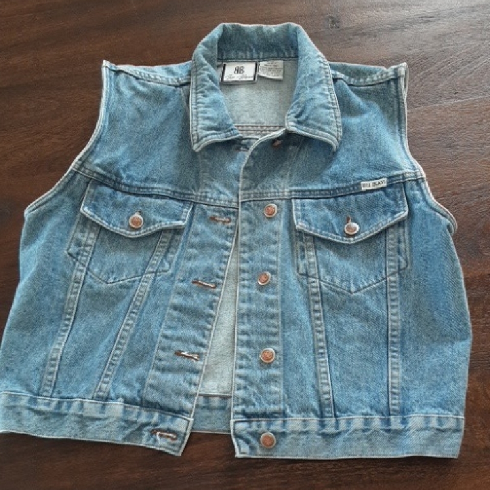 Bill Blass Blue Denim Vest